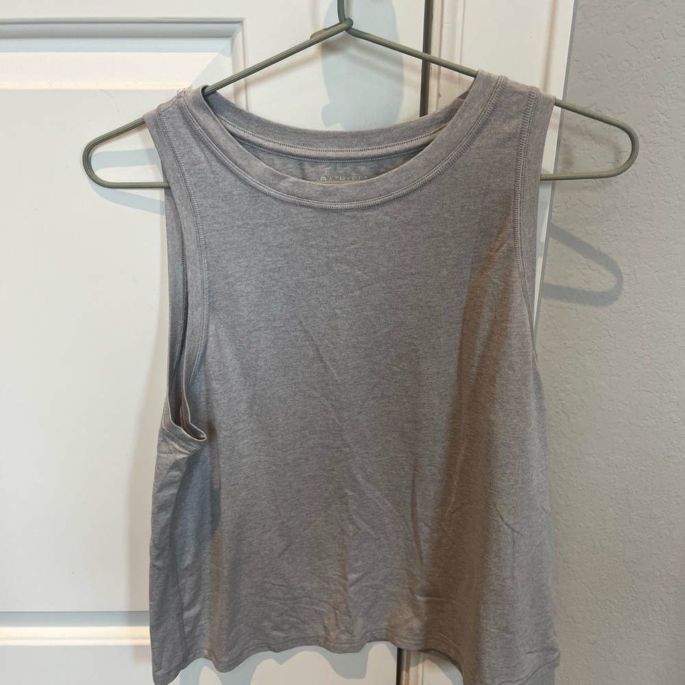 Athleta Light Gray Muscle Tee